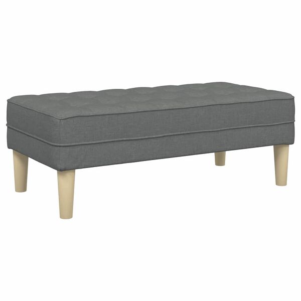 vidaXL Bench with Cushion Dark Grey 113 x 57 x 39 cm Fabric