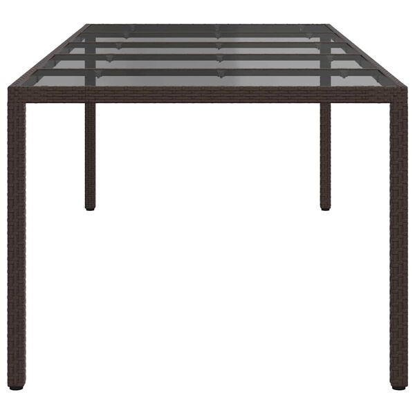 vidaXL Garden Dining Table Brown 250 x 100 x 75 cm Poly Rattan