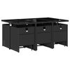 vidaXL 11 Piece Garden Dining Set with Cushions Black Poly Rattan