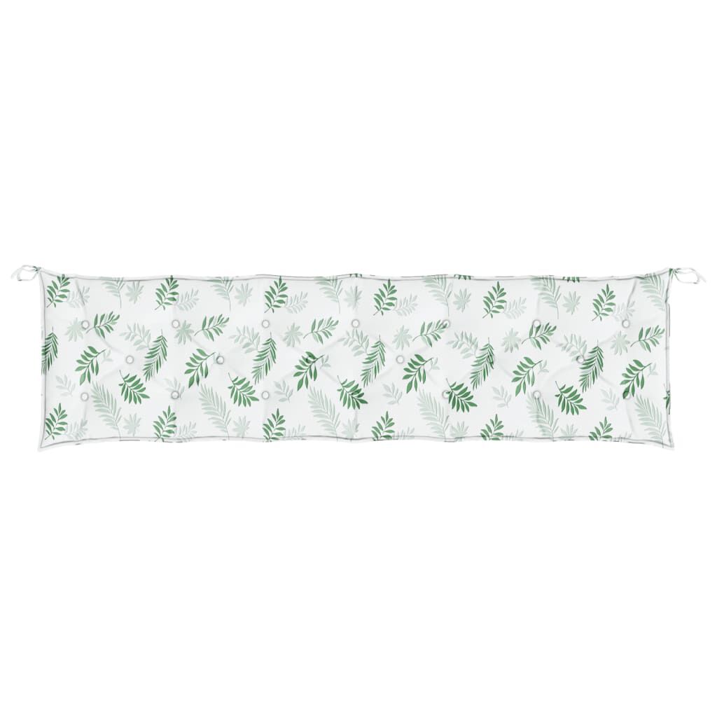 vidaXL Garden Bench Cushion Leaf Pattern 200x50x7 cm Fabric