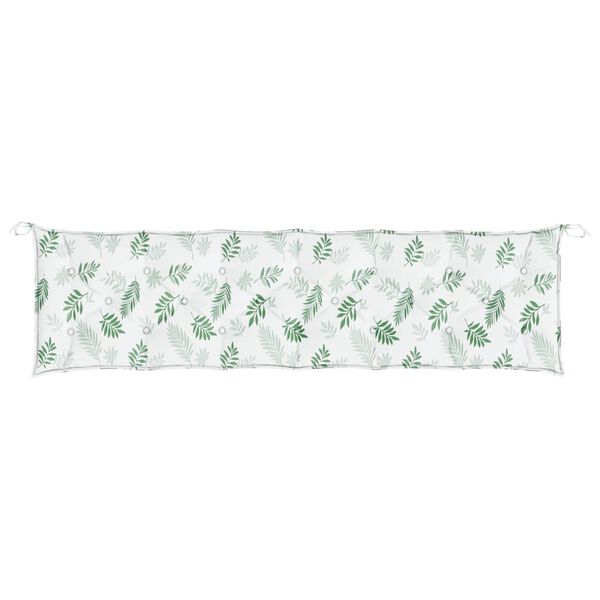 vidaXL Garden Bench Cushion Leaf Pattern 200x50x7 cm Fabric