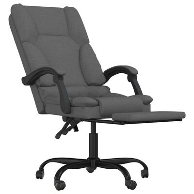 vidaXL Massage Reclining Office Chair Dark Grey Fabric