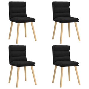 vidaXL Dining Chairs 4 pcs Black Fabric