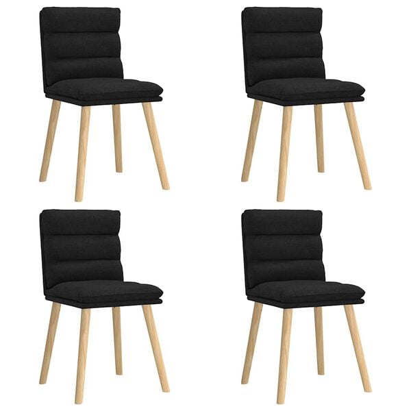 vidaXL Dining Chairs 4 pcs Black Fabric