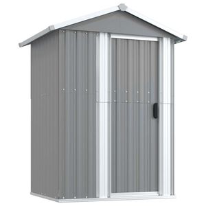 vidaXL Garden Shed Grey 126x97.5x177 cm Galvanised Steel