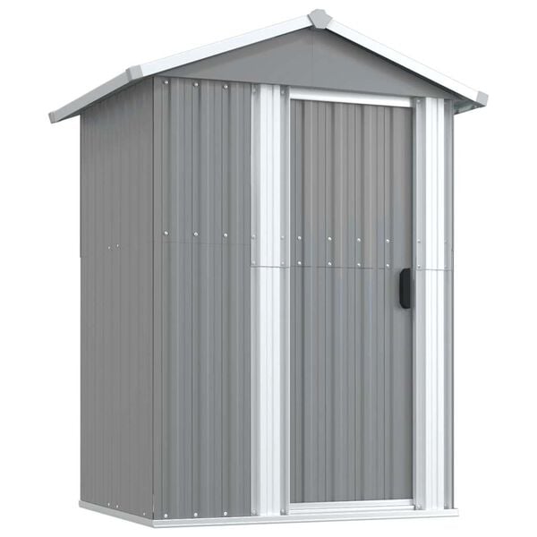 vidaXL Garden Shed Grey 126x97.5x177 cm Galvanised Steel