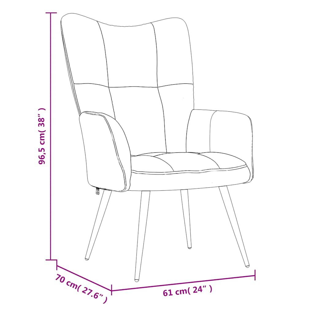 vidaXL Relaxing Chair with a Stool Dark Grey Velvet