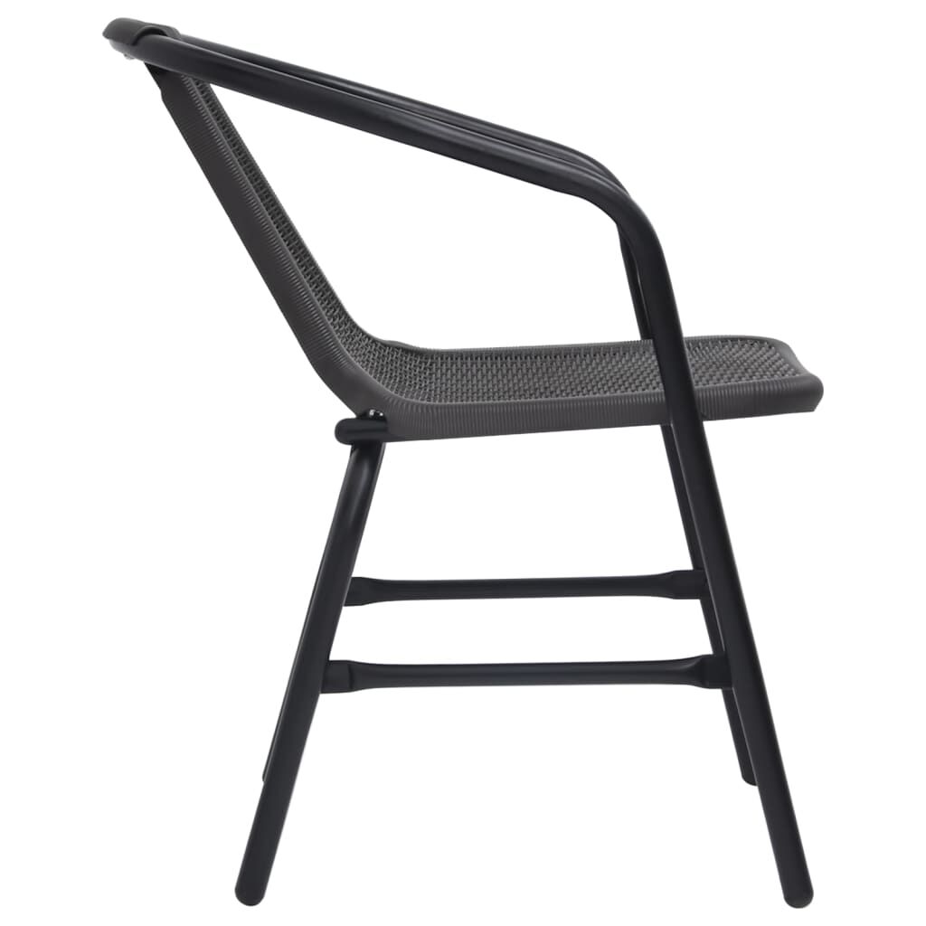 vidaXL Garden Chairs 2 pcs Plastic Rattan and Steel 110 kg