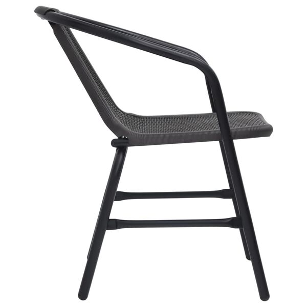 vidaXL Garden Chairs 2 pcs Plastic Rattan and Steel 110 kg