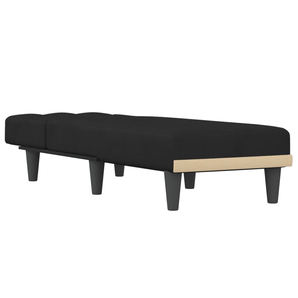 vidaXL Chaise Longue Black Velvet