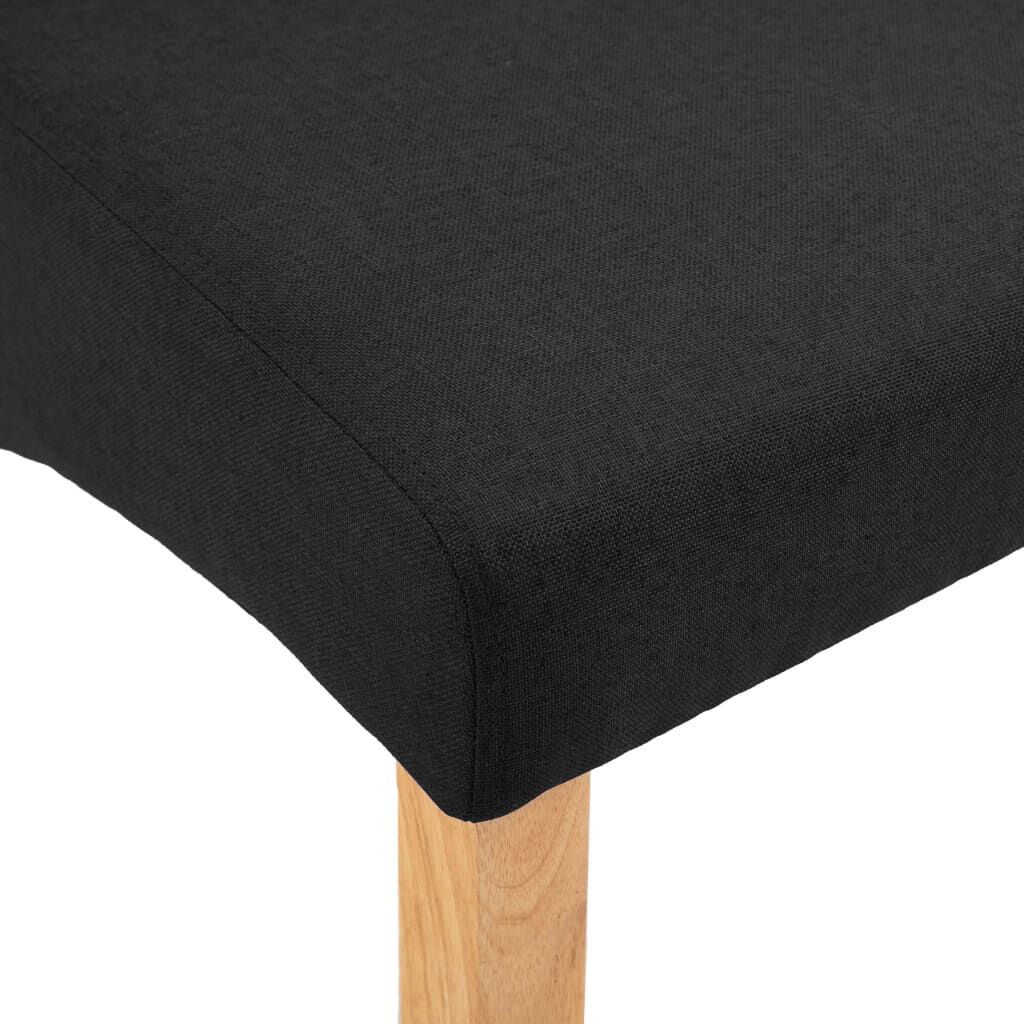 vidaXL Dining Chairs 4 pcs Black Fabric