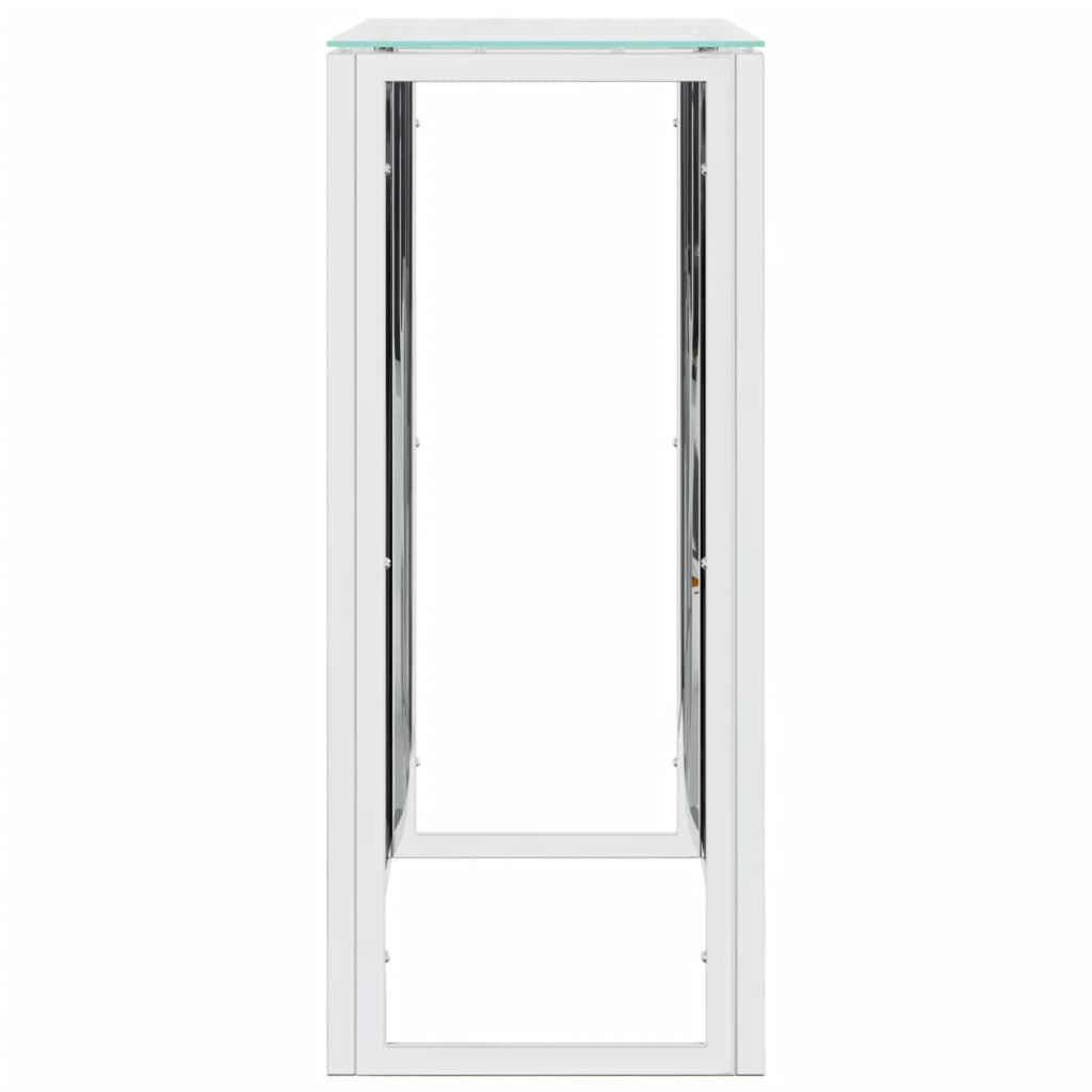 vidaXL Console Table 110x30x70 cm Stainless Steel and Glass