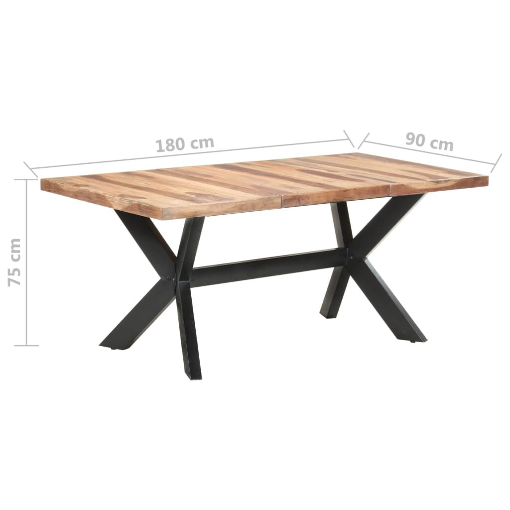 vidaXL Dining Table 180x90x75 cm Solid Wood with Honey Finish