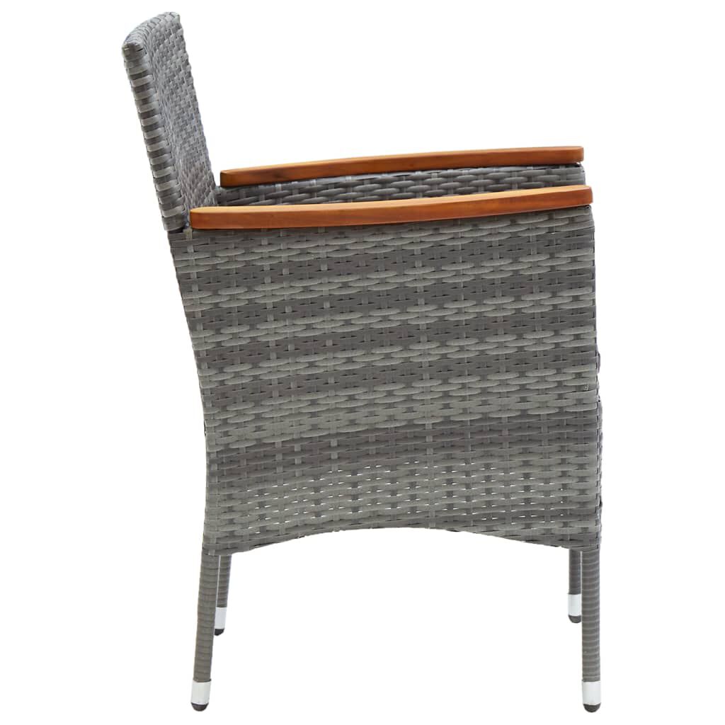 vidaXL 7 Piece Garden Dining Set Grey
