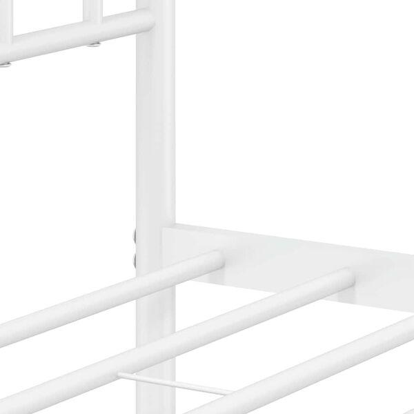 vidaXL Metal Bed Frame without Mattress with Headboard White 193x203cm