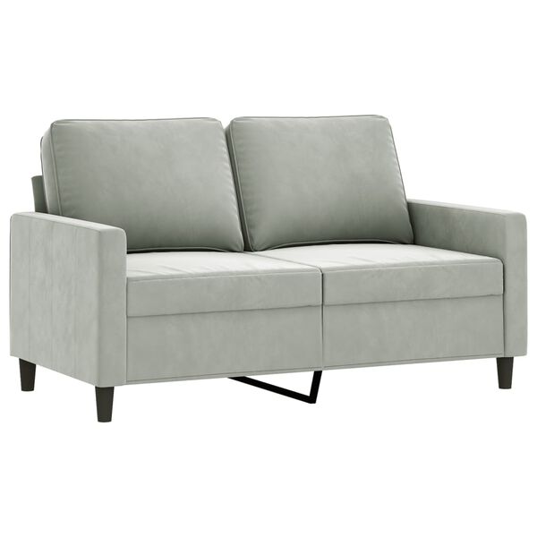 vidaXL 2 Piece Sofa Set with Cushions Light Grey Velvet