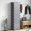 vidaXL Interlocking Shoe Organiser with 10 Compartments Black