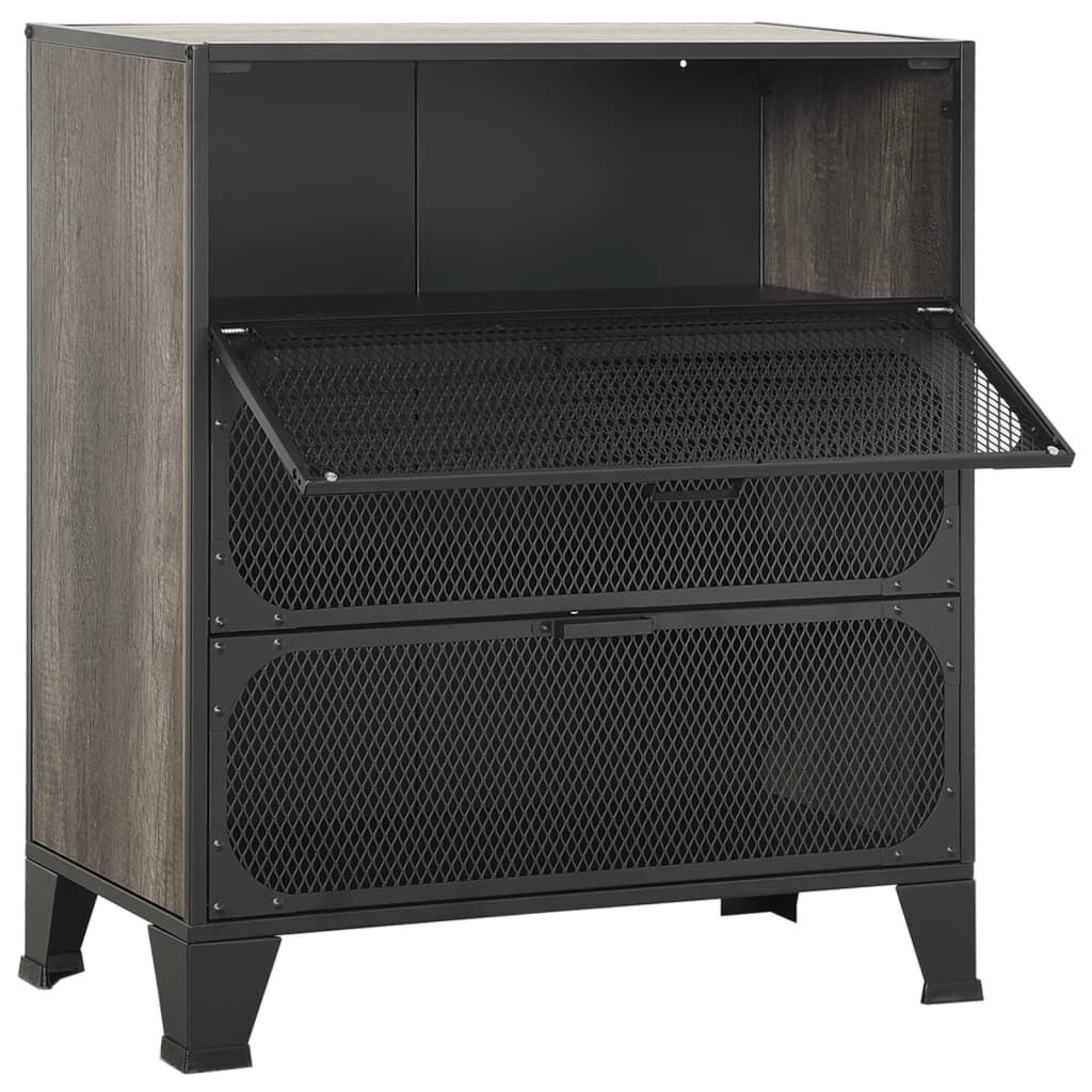 vidaXL Storage Cabinets 2 pcs Grey 72x36x82 cm Metal and MDF