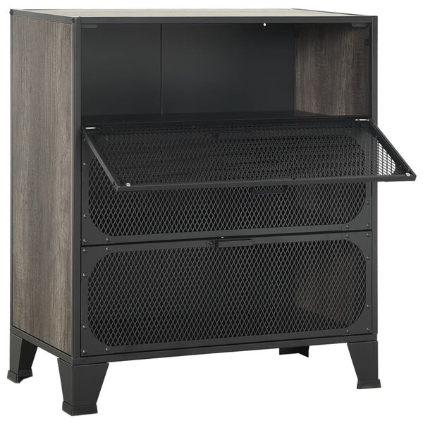 vidaXL Storage Cabinets 2 pcs Grey 72x36x82 cm Metal and MDF