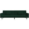 vidaXL 2-Seater Sofa Bed with Two Pillows Dark Green Velvet
