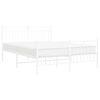 vidaXL Metal Bed Frame without Mattress with Footboard White 135x190cm