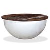 vidaXL Coffee Table Solid Reclaimed Wood White Bowl Shape