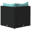 vidaXL Garden Corner Sofas with Cushions 2 pcs Black Poly Rattan