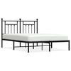 vidaXL Metal Bed Frame without Mattress with Headboard Black 150x200cm