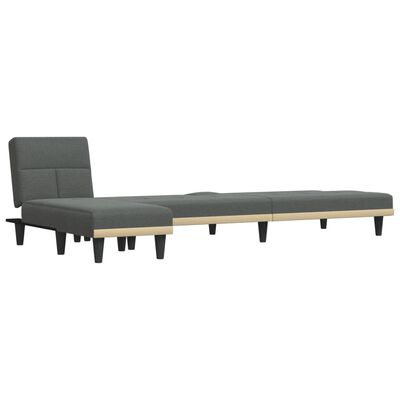 vidaXL L-shaped Sofa Bed Dark Grey 255x140x70 cm Fabric