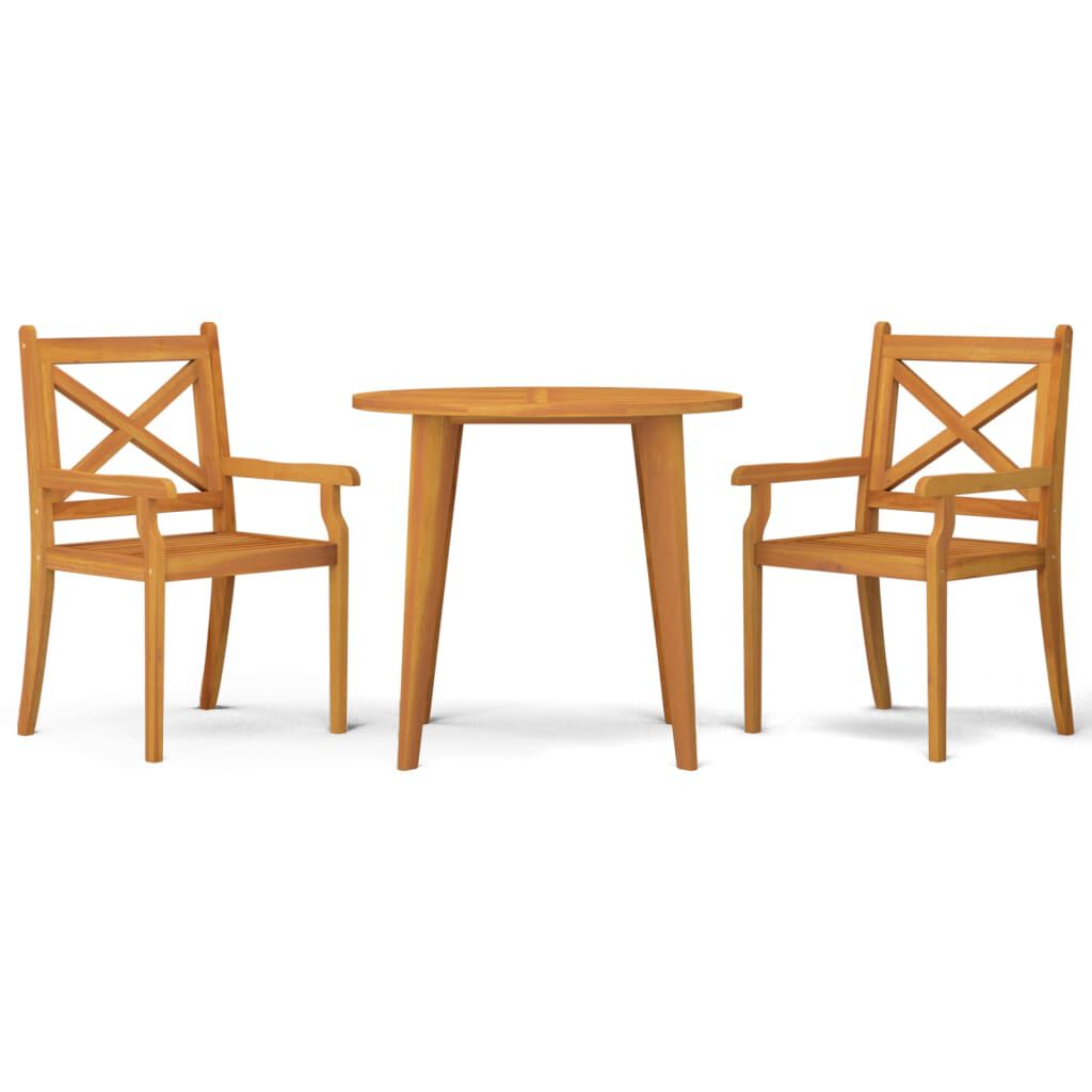 vidaXL 3 Piece Garden Dining Set Solid Wood Acacia