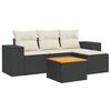 vidaXL 5 Piece Garden Sofa Set with Cushions Black Poly Rattan