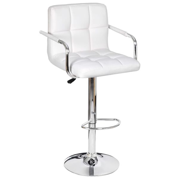 vidaXL Bar Stools 2 pcs White Faux Leather