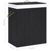 vidaXL Bamboo Laundry Basket Black 100 L
