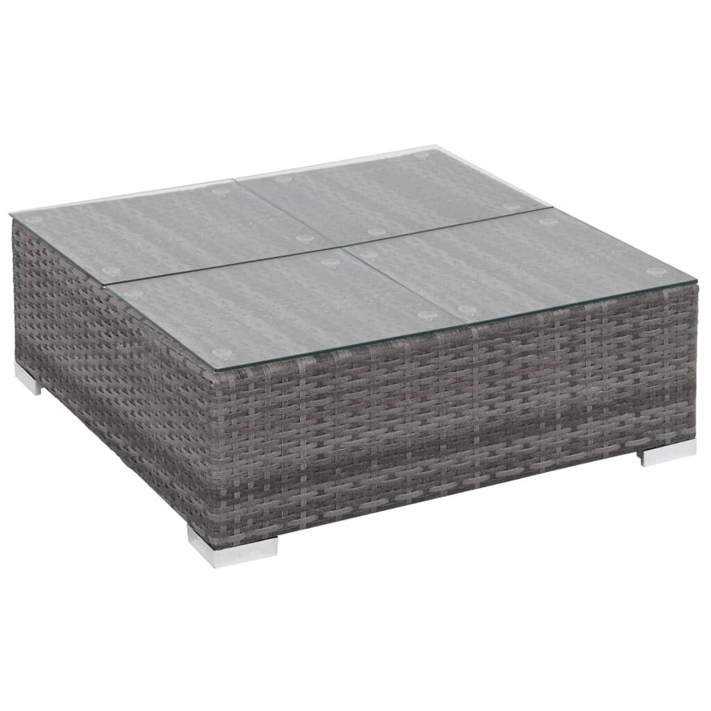 vidaXL 8 Piece Garden Lounge Set with Cushions Poly Rattan Gray