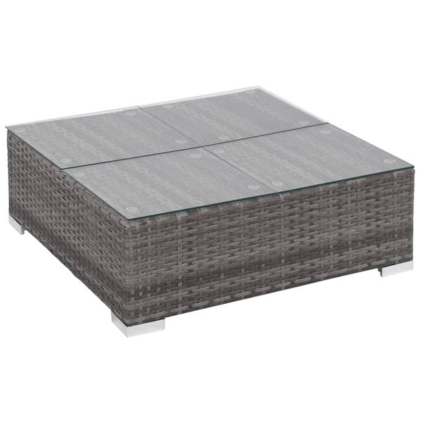 vidaXL 8 Piece Garden Lounge Set with Cushions Poly Rattan Gray