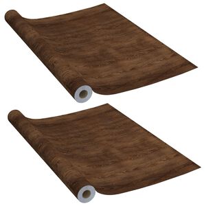 vidaXL Self-adhesive Door Films 2 pcs Dark Oak 210x90 cm PVC