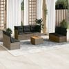 vidaXL 8 Piece Garden Sofa Set with Cushions Grey Poly Rattan