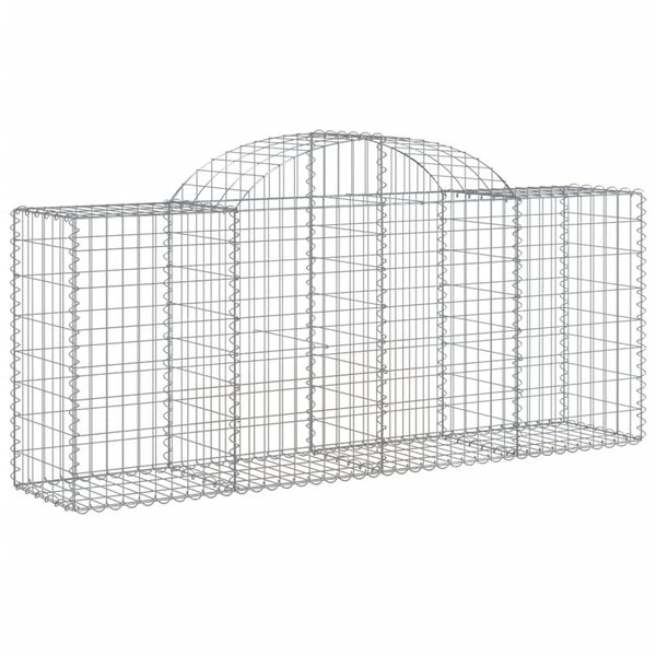 vidaXL Arched Gabion Baskets 3 pcs 200x50x80/100 cm Galvanised Iron