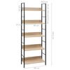vidaXL 5-Layer Book Shelf Oak 60x27.6x158.5 cm Engineered Wood