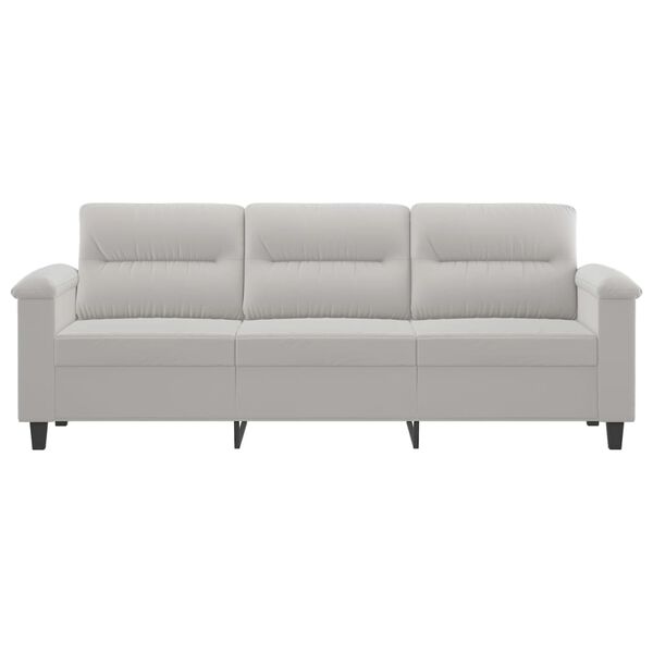 vidaXL 3-Seater Sofa Light Grey 180 cm Microfibre Fabric