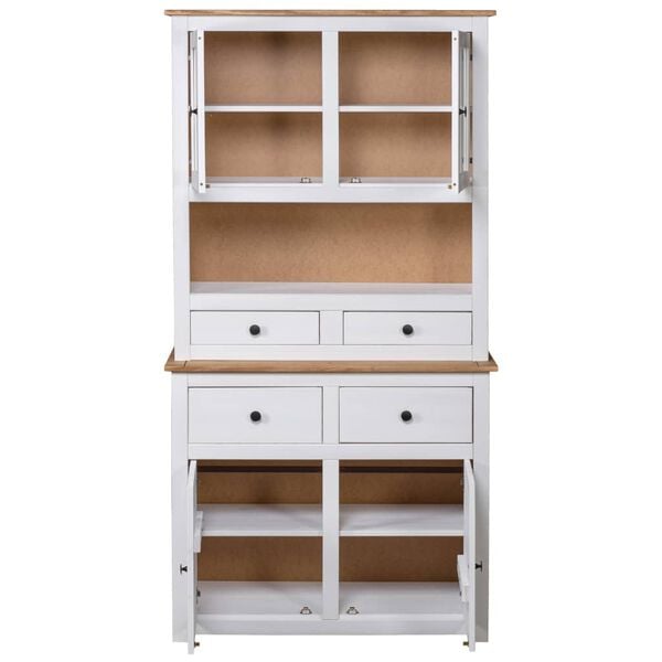 vidaXL Highboard White 93x40.5x180 cm Solid Pine Panama Range