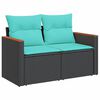 vidaXL 8 Piece Garden Sofa Set with Cushions Black Poly Rattan