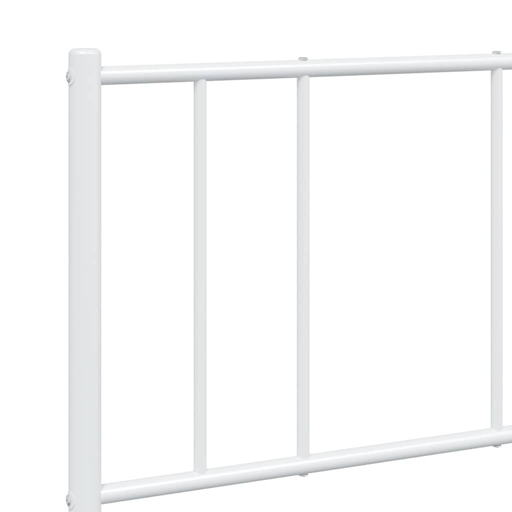 vidaXL Metal Bed Frame without Mattress with Footboard White 150x200cm