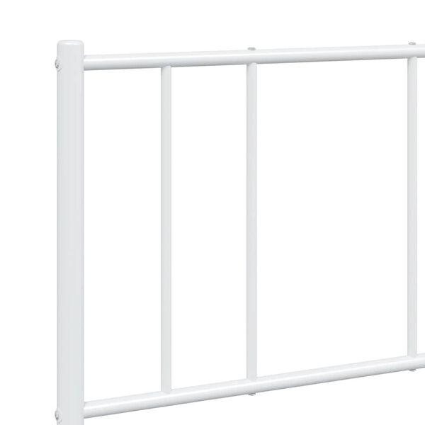 vidaXL Metal Bed Frame without Mattress with Footboard White 150x200cm