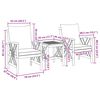 vidaXL Garden Sofa Set with Cushion 3 pcs Brown Solid acacia wood