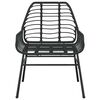vidaXL 3 Piece Garden Dining Set with Cushions Black Poly Rattan Glass