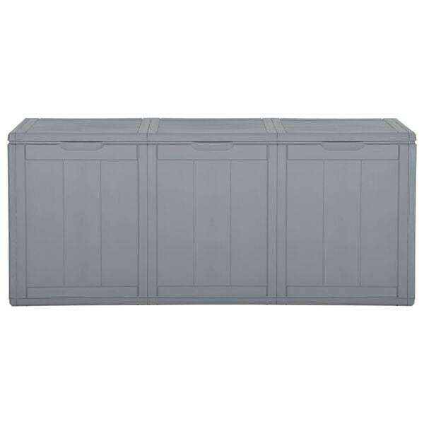 vidaXL Garden Storage Box 270L Grey PP Wood Look