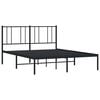vidaXL Metal Bed Frame without Mattress with Headboard Black 150x200cm
