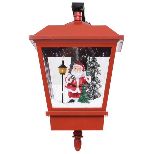 vidaXL Christmas Wall Lamp with LED Lights and Santa Red 40x27x45 cm