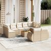 vidaXL 10 Piece Garden Sofa Set with Cushions Beige Poly Rattan